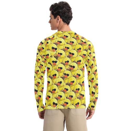 Bolaz Mens UV Protection Shirts Rash Guard Long Sleeve UPF 50+ Funny Duck Quick Dry S2