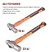 5-Piece Hammer Set, 16oz Ball Pain Hammer | 32oz Ball Pain Hammer | 32oz Rubber Mallet | 3lb Sledge Hammer | 3lbCross Pain Hammer