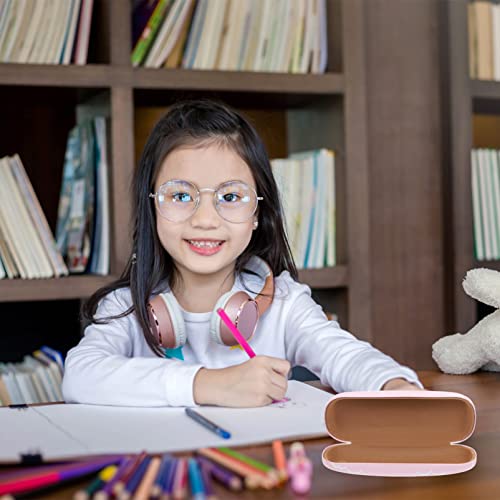 Healifty Kinder-Einhorn-Halter, tragbare Muschel-Leder-Brillen, Verwendung zu Hause, beständige Lesehüllen, rosa Brillenrahmen für Mädchen, PU-Hülle, Brille für widerstandsfähige Behälter