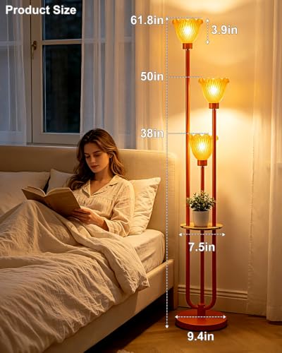Image of Lightdot Globe Floor Lamp with LED Bulbs Included, Dimmable Floor Lamps,Unique Modern Standing Tall Lamp for Bedroom Living Room /Sofa Beside /Corner Decor-Gold