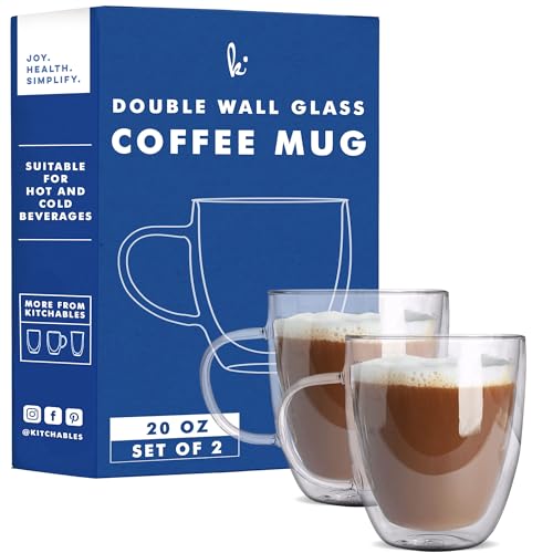 Kitchables Double Walled Glass Coffee Mugs