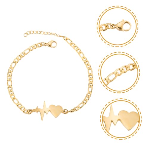 Bracelet cœur en métal allié doré pour un bijou léger à porter - 2
