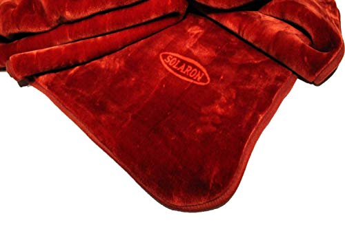 Solaron King Solid Burgundy Korean Mink Blanket #TOP1