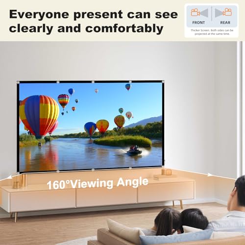 Image of Foldable Projector Screen, XINLEMY 84 inch 4K 16:9 HD Portable Projection Movie Screen Double-Sided Cinema Screen for Home Theater Backyard Indoor and Outdoor