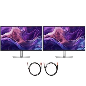 Dell P2425H 24″ Full HD 1080p 16:9 Dual LED Monitor, Black/Silver Bundle with 2X Deco Gear 6FT Universal 4K HDMI 2.0 Cable with 28AWG Pure Copper Conductor