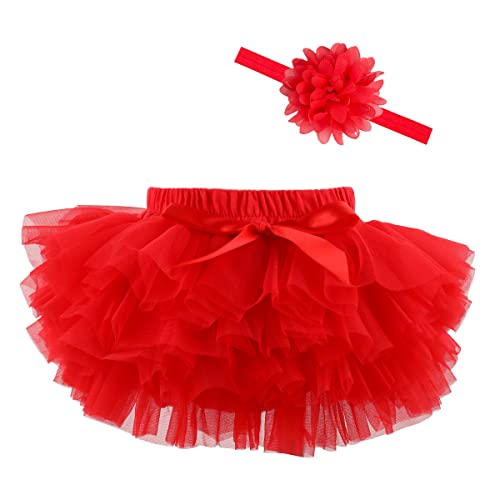 Image of HOOLCHEAN Baby Infant Girls Fluffy Soft Tutu Skirt (Skort) and Headband Suit