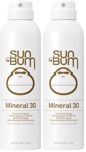 Image of Sun Bum Mineral SPF 30 Sunscreen Body Spray - NEW FORMULA 2026 Water-Resistant Broad Spectrum Moisturizing Sunscreen with Vitamin E - Hawaii 104 Act Compliant (Without Octinoxate & Oxybenzone) - 6 oz