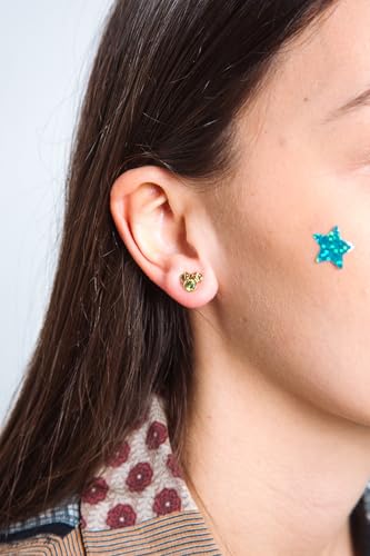 Pendientes Disney de oro amarillo niñas Minnie circonitas rosca 3