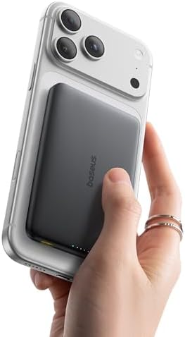 Baseus Picogo Magsafe Portable Charger, Qi2 15W 0.5" Ultra Slim 1...