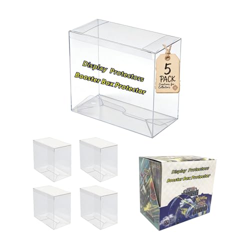 5 Pack Booster Box Case Protector - Booster Box Display Case - 0.5mm Thick Crystal Clear PET Plastic Stackable Display Case for Booster & Collectibles