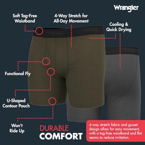 Wrangler Premium Soft Flex Mens Modal Boxer Briefs - Modal Underwear for Men4