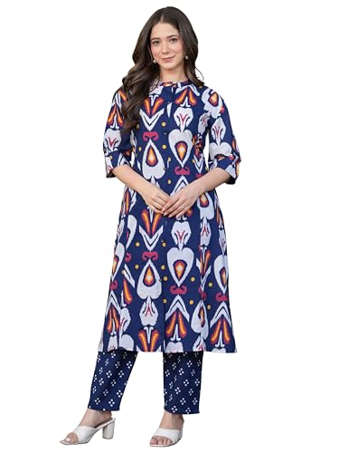 Image of rytras Women's Cotton A-Line Kurta Set with Palazzo Pants