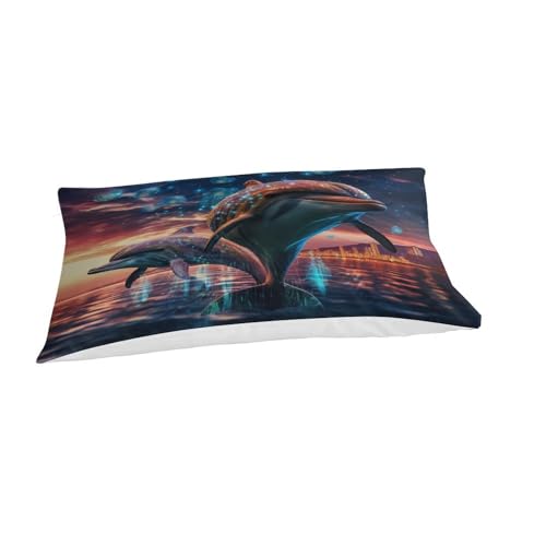 Housse de couette 135x200 dauphin avec fermeture éclair invisible - 5