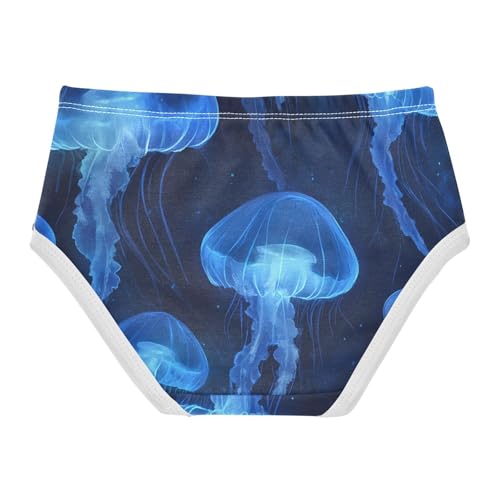 Sea Jellyfish Blue Black Panties for Girl Girls Underwear Toddlers Cotton Personalized Undies Kids Briefs 2t2