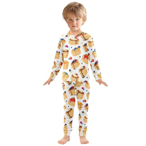 Pajamas Set Top and Pants Long Sleeve Lounge Set Traditional Pancake Pj Sets Sleepwear Clothes Long Sleeve Sets 6T Sweet Breakfast2
