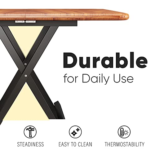 Rukulin Portable Foldable Dining Table Kitchen Table Space Saving Drop Leaf Dinner Table Motorhome Table (Brown) #TOP5