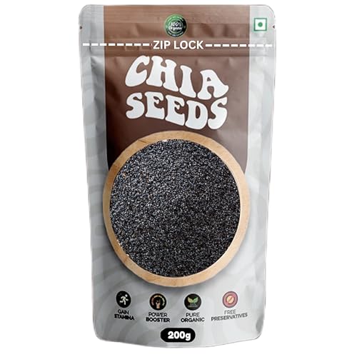 Acme Products Premium Raw Chia Seeds 200g – High Fiber, Omega-3 Rich Superfood – Gluten-Free, Vegan – Energy Booster for Weight Loss, Digestion & Smoothies – Zip Lock Pouch Deal