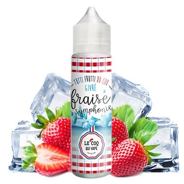 Fraise Symphonie Givre 50ml - Le Coq qui Vape - Sans nicotine ni tabac, Interdit aux moins de 18ans