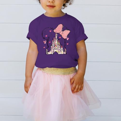Image of Graphic Shirts for Girls Cute Bow T Shirt Kids Toddler Holiday Tshirt Vacation Trip Summer Tee Cotton Tops
