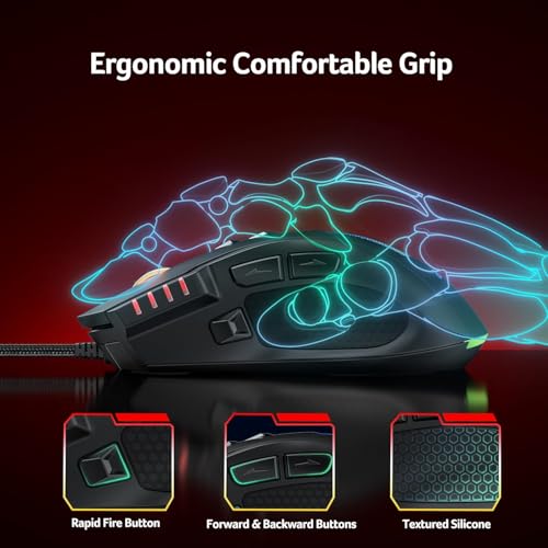 Acer Wired Gaming Mouse, 12,800 DPI RGB Ergonomic Computer Mouse for PC - image 8