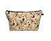 Produktbild Hanessa Geschenk zu Weihnachten Kosmetiktasche Kulturbeutel Beutel Tüte Federmappe Zipper Make Up Bag Reißverschluss All Over Full Print Braun Schlitten-Hund viele Hunde-Köpfe Dog SB130