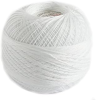 Ariadna Fine Cotton Crochet Thread, Lace Yarn (601yd / 550m), Luxurious Feel Crochet and Knitting (1.76 oz / 50g) Size 50 White 0400