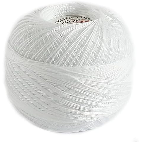 Ariadna Fine Cotton Crochet Thread, Lace Yarn (601yd / 550m), Luxurious Feel Crochet and Knitting (1.76 oz / 50g) Size 50 White 0400 Cover
