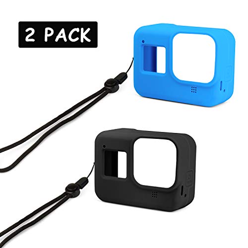 Deyard Silicone Rubber Protective Case for GoPro Hero 8 Black Action Camera, Housing Case Protector Cover for GoPro Hero 8 Black（Black and Blue）