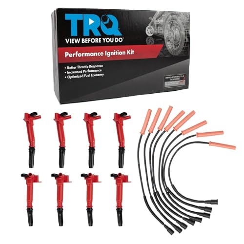 TRQ Ignition Coil Kit 9 Piece Compatible with 2010-2014 Ford F-150 2011-2016 F-250 Super Duty 2011-2016 F-350 Super Duty