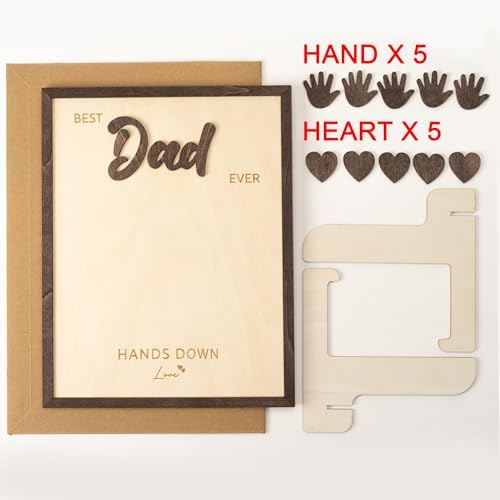 Best Dad Ever Gifts Hands Down Sign Wooden Handprint Frame DIY, Fathers Day Personalized Gifts from Kids, Daughter, Son - Fathers Day Crafts for Kids, Custom Birthday Gift for New Dad, Stepdad - View 8