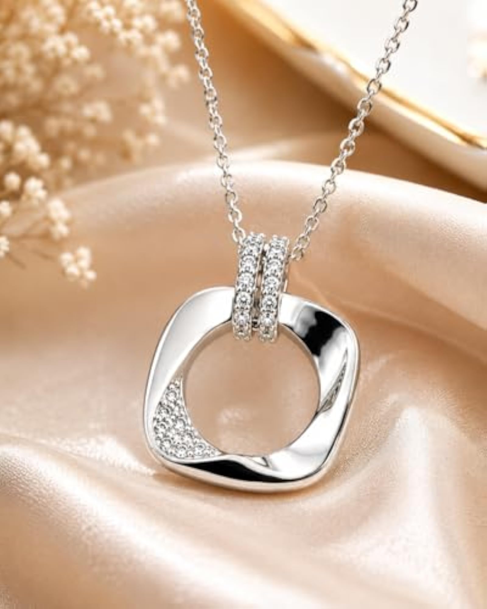 925 Silver BIS Hallmarked Faceted Charm Pendant Necklace
