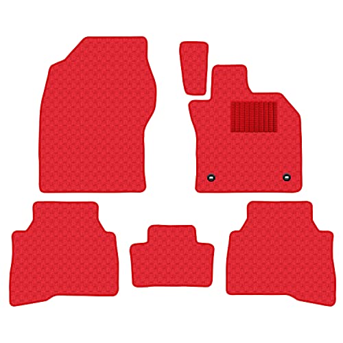 Aviles 新型 プリウス 60系 フロアマット【16色から選択】(ハイブリッド,16:ドット × レッド)