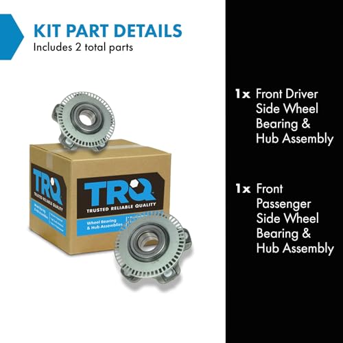 Image of TRQ 2 Piece Front Wheel Bearing & Hub Assembly Set Compatible with 2001-2004 Chevrolet Tracker 2001-2005 Suzuki Grand Vitara Vitara 2002-2006 XL-7