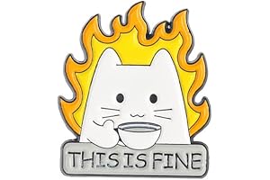 This is Fine Enamel Pin: Calm Cat Amidst Chaos