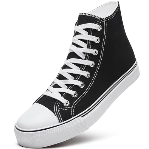 ZGR Men's High Top Canvas Sneakers Lace Up Classic Casual Walking Shoes…