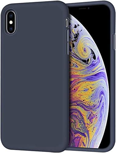 Zubitech iPhone XS Max Soft Liquid Silicone Gel Case Full Body Shockproof Rubber Protection Matte Finish Cover Soft Microfiber Lining Cushion Slim Back Case (iPhone XS Max, Blue)