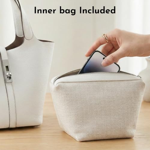 Image of Tote Bag for Women Vegan Leather Bucket Purse for Women Top Handle Handbag Shoulder Bag with Detachable Small Purse