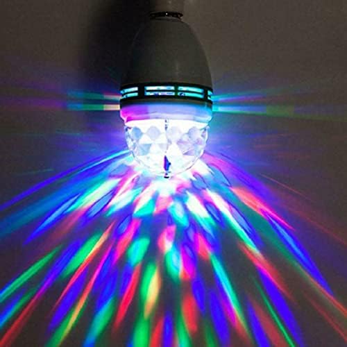 Ericetion 1 Pc Rotating Led Light, 3w Rgb Crystal Ball Stage Colorful Bulb for Disco Party Bar Wedding