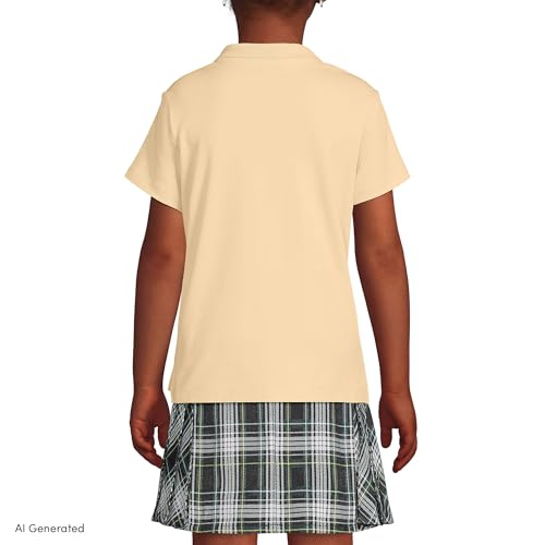 Image of Lands' End School Uniform Girls Short Sleeve Feminine Fit Interlock Polo Shirt