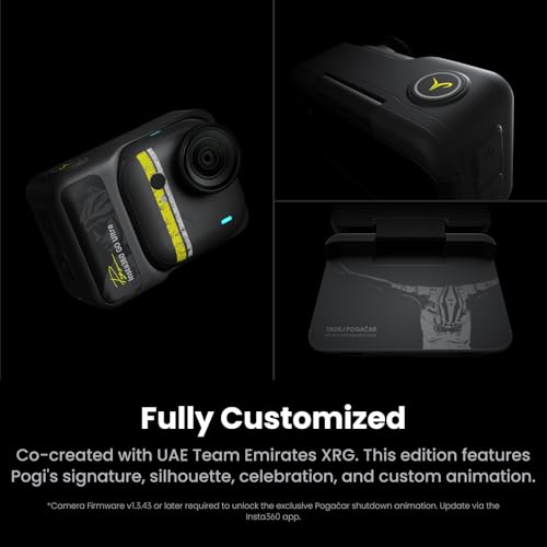 Image of Insta360 GO Ultra Tadej Pogačar Edition - Small 4K Vlogging Camera, Hands-Free, POV Cam, 1 /1.28 inch Sensor, 53g Lightweight, 156 FOV, 200 Min Battery Life, Magnetic Wearable Action Camera for Cycling