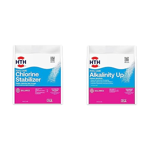 HTH Pool Care Bundle - Chlorine Stabilizer (4 Lbs) + Alkalinity Up (5 Lbs)