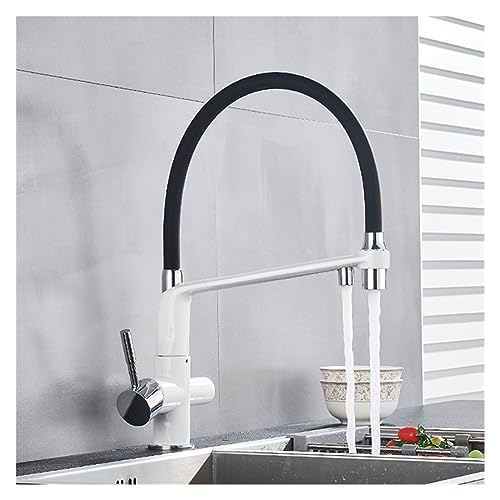Robinet de cuisine en or brossé mitigeur évier design douchette rotative