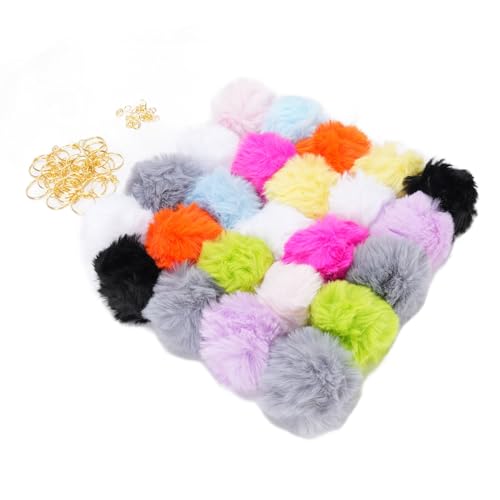 Fausse fourrure de lapin de qualité pour ce porte-clés boule en peluche