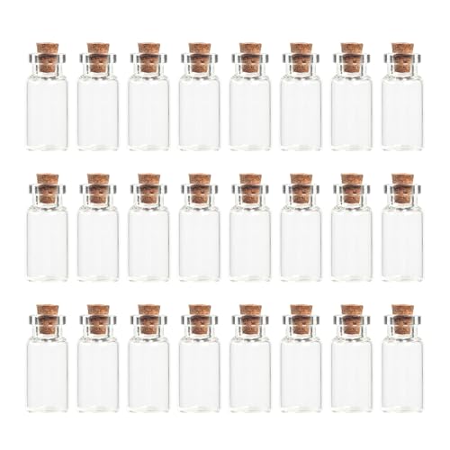 Magic Season Tiny Decorative Glass Bottles (24 Pcs / 0.6x1.5 inch)
