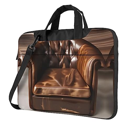 Sac fourre-tout d'ordinateur de 15,6 pouces au design cowhide brun élégant