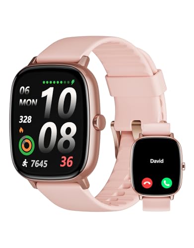 HUAKUA Smart Watches for Women with GPS Built-in, Answer/Make Calls, 1.95' Smartwatch for iPhone/Android Phones, Fitness Watch with Heart Rate/Sleep Monitor 100+ Sports Modes IP68 Waterproof (Pink)