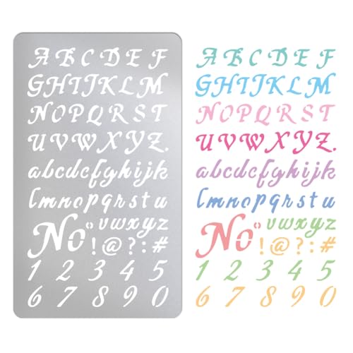 UNICRAFTALE Pochoirs Métalliques Pour Artisanat Gravure Sur Bois Alphabet Chiffres Pochoir Réutilisables Acier Inoxydable Pour Journalisation Le Dessin Aérographe Sculpture Gravure Le Scrapbooking