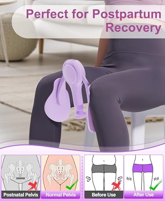Inner Thigh Exerciser for Women, Pelvic Floor Muscle Exercise Devices, Adjustable Hip Trainer Kegel Exerciser for Postpartum Rehabilitation, Thigh Toner Workout Equipment