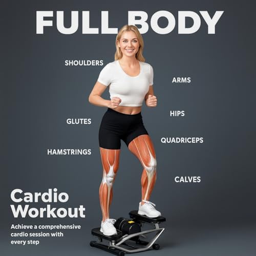 Rock Stepper - Compact Side-to-Side Exercise Machine for Home Workouts, Low-Impact Rocking Stepper with Digital Display for Legs, Glutes & Core Fitness