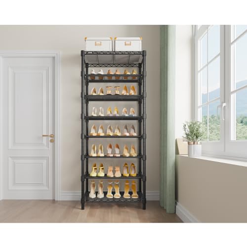 Image of VIPEK S1 Shoe Rack, 8-Tier Metal Durable Shoe Organizer, Heavy Duty Large Capacity Up to 24 Pairs, Adjustable & Detachable Shoe Shelves for Entryway /Bedroom /Closet, Holds Up to 544 lbs, Black